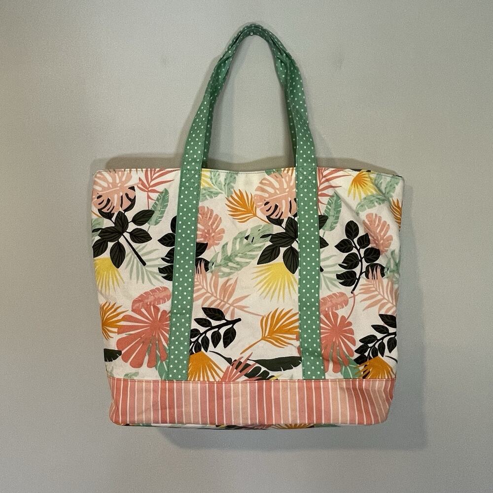 Matilda Jane Tote Green‎ Dream Chasers Golden Island Bag Beachy Tropical Coated - Picture 7 of 8